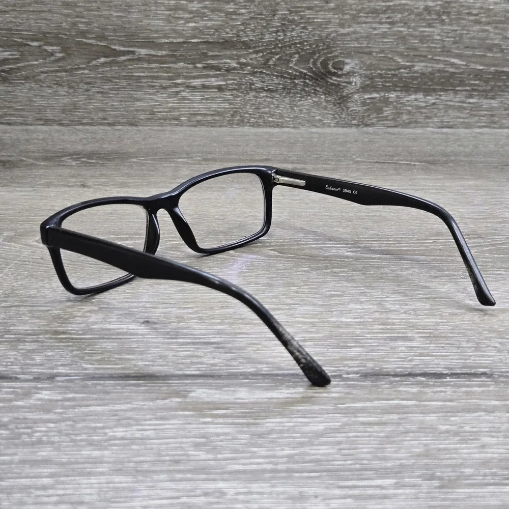 Enhance 3945 Eyeglass Frame Only Matte Black Rectangular Men's Large  55-16-140